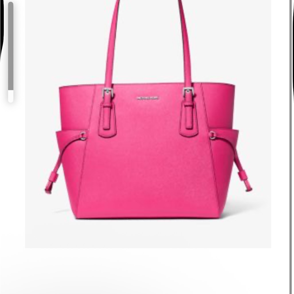 Nwt Michael Kors Saffiano Leather Tote/Matching Wallet Set. Dragonfruit Pink.